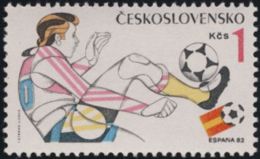 Czechoslovakia / Stamps (1982) 2521: XII. FIFA World Cup Spain 1982 (player With The Ball); Painter: Ivan Strnad - Ungebraucht