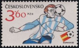 Czechoslovakia / Stamps (1982) 2522: XII. FIFA World Cup Spain 1982 (header Player); Painter: Ivan Strnad - Nuevos