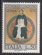1371 Italia 1974 " Trionfo Di San Tommaso D´Aquino " - Quadro Dipinto Da L. Memmi Viaggiato MNH Gotico Paintings - Théologiens