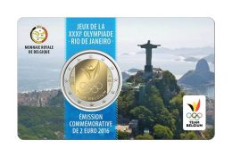 Belgique 2016 : 2€ Commémorative ´Jeux Olympiques 2016 à RIO´ (BU En Coincard) - DISPONIBLE EN FRANCE - België