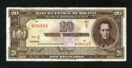 BOLIVIA BILLETES; 20 Bs 1945 "REFORMA DEL SISTEMA BANCARIO". - Bolivia