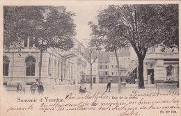 YVERDON : Rue De La Poste - Jolie Carte Animée Oblitérée Le 30.V.04 - Cachets De Demoret, Corsier Les Monts Et Vevey - Corsier-sur-Vevey