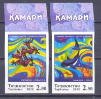 2012. Tajikistan, Lunar Calendar, 2v IMPERFORATED, Mint/** - Tadzjikistan