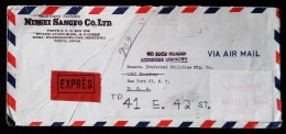 JAPAN 1965  EXPRES COVER TO U.S.A.  WITH METER STAMP RETURN - Lettres & Documents