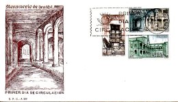 ESPAGNE. N°1349-51 De 1965 Sur Enveloppe 1er Jour. Monastère De Yuste. - Abbeys & Monasteries