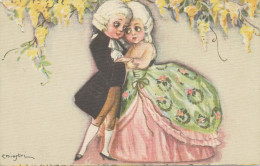 Chiostri - ROCOCO - Romance Couple,  éventail Ballerini & Fratini Firenze , 176, Vintage Old  Postcard - Chiostri, Carlo