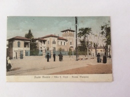 BUSTO ARSIZIO - Villa E. Pozzi - Piazza Manzoni, Animata - Cartolina FP V 1914 - Busto Arsizio