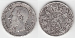 ** BELGIQUE - BELGIUM - BELGIE - 5 FRANCS 1869 CONTREMARQUEE / COUNTERMARKED LEOPOLD II - ARGENT ** ACHAT IMMEDIAT - 5 Frank