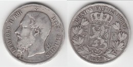 ** BELGIQUE - BELGIUM - BELGIE - 5 FRANCS 1869 CONTREMARQUEE / COUNTERMARKED LEOPOLD II - ARGENT ** ACHAT IMMEDIAT - 5 Francs