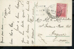 GREECE 1912 NAPOLI POSTCARD POSTED IN CORFOU TO LONDON SINGLE FRANKING 10 LEPTA - Storia Postale