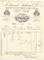FACTURE FERDINAND SUCHOMEL STEARINERIE SAVONNERIE CIERGERIE à NIMES (GARD) 1894 - 1800 – 1899