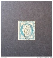 FRANCIA CERES 1850  25 CENT BLUE N 4 (YVERT) OBLITERE  TRE - GUAD  (GUADALUPE) - Oblitérés