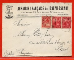 ARGENTINE LETTRE DE 1903 DE BUENOS AIRES POUR PARIS FRANCE - Briefe U. Dokumente