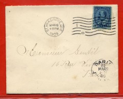 CANADA LETTRE DE 1909 DE SAINTE HYACINTHE POUR PARIS FRANCE - Storia Postale