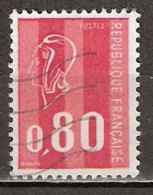 Timbre France Y&T N°1816 (13) Obl  Marianne De Béquet.  0 F.80. Rouge. Cote 0,15 € - 1971-1976 Marianne (Béquet)