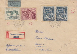 Lettre Recommandé CaD Oldrichov U Duchcova Pour La Suisse 1949 - Briefe U. Dokumente