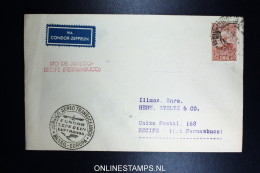 Graf Zeppelin 3. Sudamerikafahrt Sieger 255 D   Cover Rio  To  Recife - Airmail