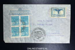 Graf Zeppelin 8. Sudamerikafahrt Sieger 275 A   Cover   Recife  To Liverpool - Luftpost