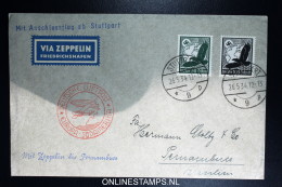 Graf Zeppelin LZ 127 1934, 1. Südamerikafahrt Sieger 247 Ba Anschlussflug Stuttgart - Luft- Und Zeppelinpost