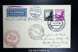 Graf Zeppelin LZ 127 1934, 7. Südamerikafahrt Sieger 271 Ab  Bordpost + Bordstempel - Luft- Und Zeppelinpost