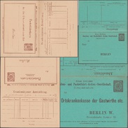 Allemagne 1888. Deux Cartes, Poste Privée Locale De Berlin. Inscription à Une Caisse D´assurance-maladie Des Aubergistes - Hotel- & Gaststättengewerbe