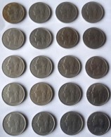 LOTE DE 20 MONEDAS DE 5 FRANCOS BELGAS. TODAS CON AÑOS DIFERENTES - Other & Unclassified