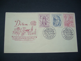 FDC Czechoslovakia 1948: Stamp Mi 559-561 - POF 494-496 - Children - Postmark The Day Of Postage Stamp - FDC