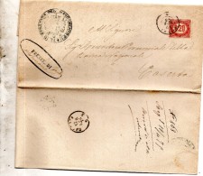 1875   LETTERA CON ANNULLO FONDI LATINA - Oficiales