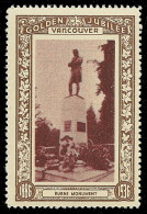 B18-42 CANADA Vancouver Golden Jubilee 1936 MNH Burns Monument - Vignette Locali E Private