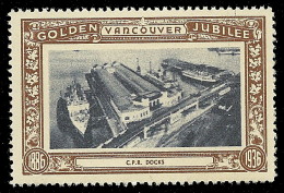 B18-44 CANADA Vancouver Golden Jubilee 1936 MNH CPR Docks - Vignettes Locales Et Privées