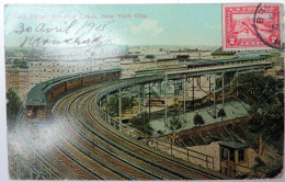 NEW YORK/TRAIN /110TH STREET ELEVATED CURVE - Transportes