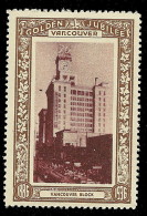 B18-59 CANADA Vancouver Golden Jubilee 1936 MNH Vancouver Block - Vignettes Locales Et Privées