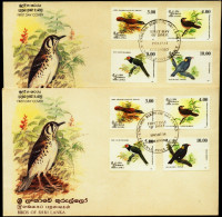 BIRDS- ENDEMIC BIRDS OF SRI LANKA-2 FDCs-SRI LANKA-1993-FC-39-2 - Specht- & Bartvögel