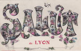 Un Salut De Lyon Belle Epoque Jugendstil Art Nouveau IMP. Nancy France Frankrijk - Autres & Non Classés