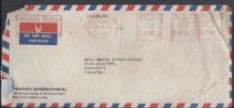 India Airmail Franking Machine Cancellation Postal History Cover - Corréo Aéreo