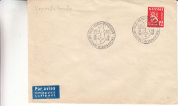 Finlande - Document De 1954 - 1er Vol - Oblitération Oulu Kemi Rovaniemi - Avions - Expédié Vers Helsinki - Briefe U. Dokumente