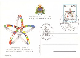 S. MARINO FDC AMBURGO UNION POST  1984(M160158) - Brieven En Documenten