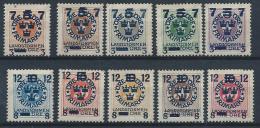 Suède 1918 , N°112/121 Neufs* MH Timbres Surchargés - Unused Stamps