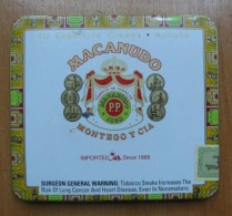 AC - MACANUDO 10 ASCOTS EMPTY TIN BOX DOMINICIAN TAX STAMP - Empty Tobacco Boxes