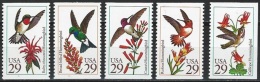 USA 1992 Hummingbirds Stamps Sc#2642-46 Bird Flower - Hummingbirds