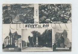 Neuvy-le-Roi (37) : 5 Vues Dont Vue Aérienne Générale En 1961 GF PHOTO VERITABLE - Neuvy-le-Roi