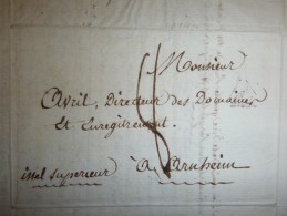 Lettre De Paris, Pour Arheim, Port 8, Adressée Au Citoyen Avril, Directeur Des Domaines, Cachet P, Triangle, 1811 - 1792-1815 : Departamentos Conquistados