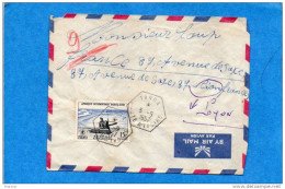 MARCOPHILIE-lettre  -Avion-COTE D IVOIRE  -Cad-Hexagonal TANDA  1957--timbres AOF  - Pour Françe - Covers & Documents