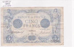 Billet De 5 Francs Bleu TTB Du 24/10/1916 SCORPION - C.14564 Alph 224 @ N° Fayette : 2.44 - 5 F 1912-1917 ''Bleu''