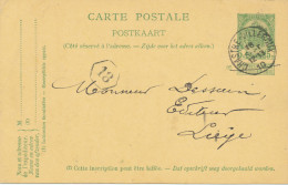 413/24 - Entier Postal Armoiries CHASTRE VILLEROUX 1910 Vers LIEGE - RARE Origine Manuscrite CORTIL NOIRMONT - Briefkaarten 1909-1934