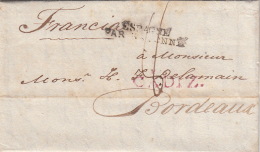 Lettre Marque Linéaire CADIZ Pour La France >> Espagne Par Bayonne 1816 - ...-1850 Vorphilatelie