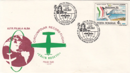 40025- CIRCUMPOLAR RECORD FLIGHT, CALIN ROSETTI, PLANE, SPECIAL COVER, 1987, ROMANIA - Vuelos Polares