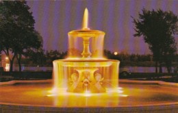 Canada North West Mounted Police Fountain At Night Regina Saskatchewan - Regina