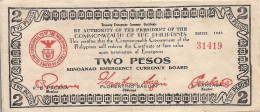 Philippines WW II Guerilla Note, 2 Peso , P-S524a, MINDANAO - Filipinas