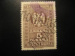 5d TAKCEHA MAPKA Revenue Fiscal Tax Postage Due Official YUGOSLAVIA - Strafport